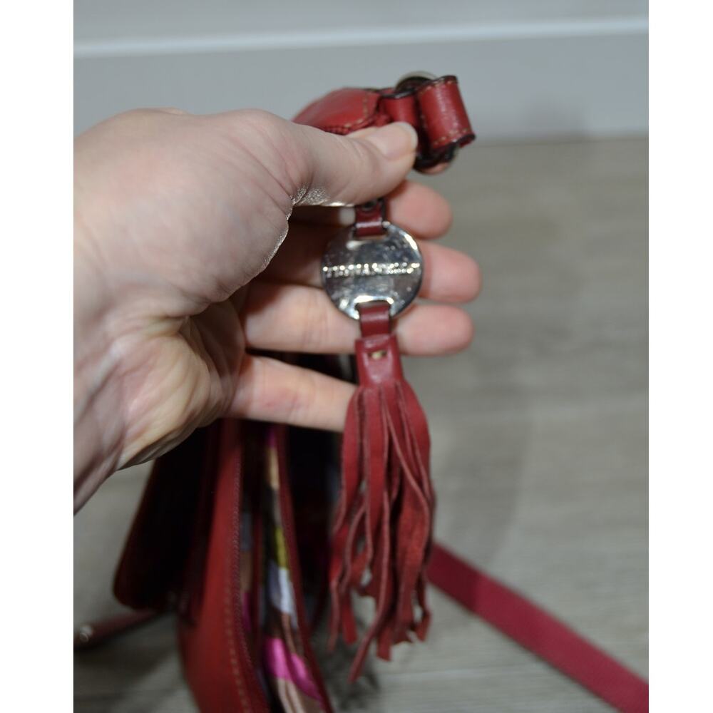 Tignanello Red Leather Crossbody Purse - Picture 12 of 15